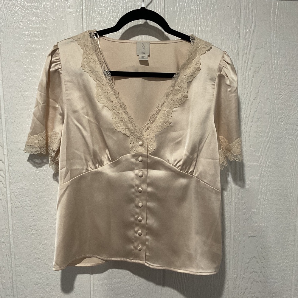 NEW LACE BLOUSE ( Joie Hina Milkmaid ) LARGE  (NWOT)